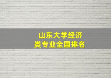 山东大学经济类专业全国排名