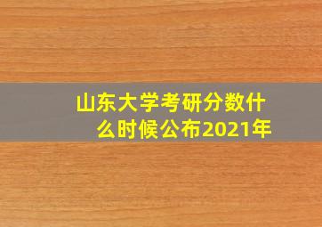 山东大学考研分数什么时候公布2021年