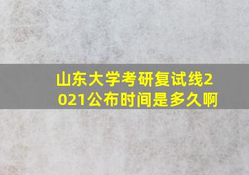 山东大学考研复试线2021公布时间是多久啊