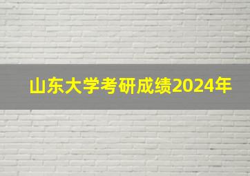 山东大学考研成绩2024年