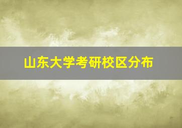 山东大学考研校区分布