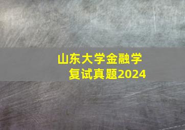 山东大学金融学复试真题2024