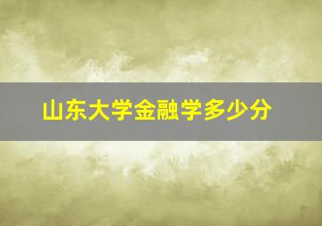 山东大学金融学多少分