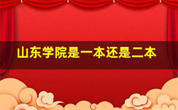 山东学院是一本还是二本