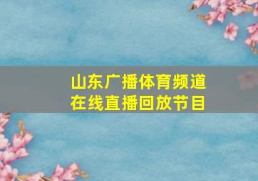 山东广播体育频道在线直播回放节目