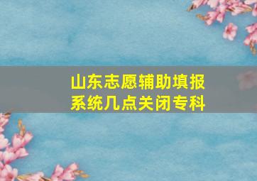 山东志愿辅助填报系统几点关闭专科