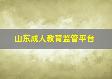 山东成人教育监管平台