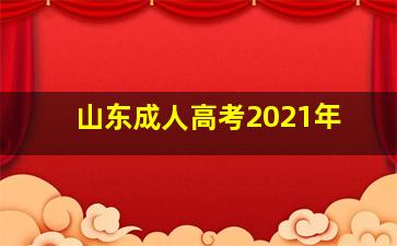 山东成人高考2021年