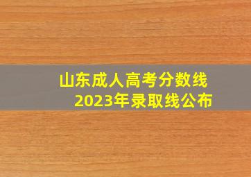 山东成人高考分数线2023年录取线公布