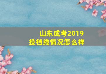 山东成考2019投档线情况怎么样