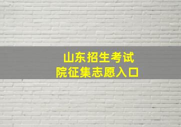 山东招生考试院征集志愿入口