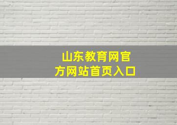 山东教育网官方网站首页入口