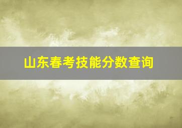 山东春考技能分数查询