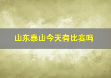 山东泰山今天有比赛吗