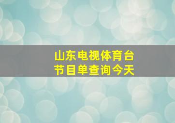 山东电视体育台节目单查询今天