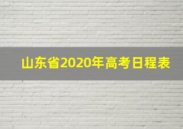 山东省2020年高考日程表