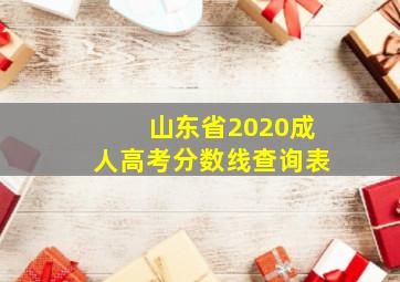 山东省2020成人高考分数线查询表