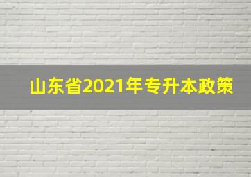 山东省2021年专升本政策