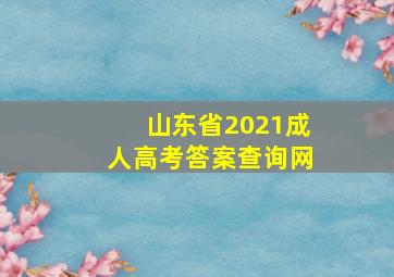 山东省2021成人高考答案查询网