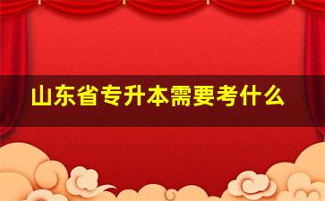 山东省专升本需要考什么