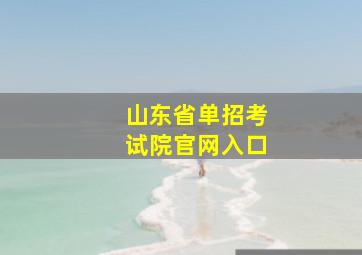 山东省单招考试院官网入口