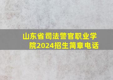 山东省司法警官职业学院2024招生简章电话