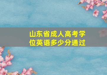 山东省成人高考学位英语多少分通过