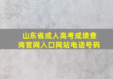 山东省成人高考成绩查询官网入口网站电话号码