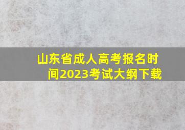 山东省成人高考报名时间2023考试大纲下载