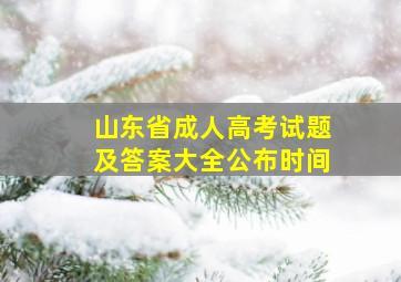 山东省成人高考试题及答案大全公布时间