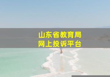 山东省教育局网上投诉平台