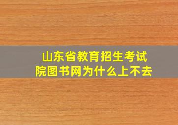 山东省教育招生考试院图书网为什么上不去