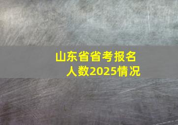 山东省省考报名人数2025情况