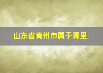 山东省青州市属于哪里