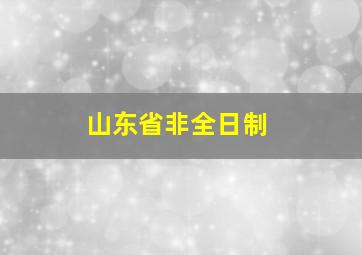 山东省非全日制