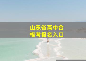 山东省高中合格考报名入口