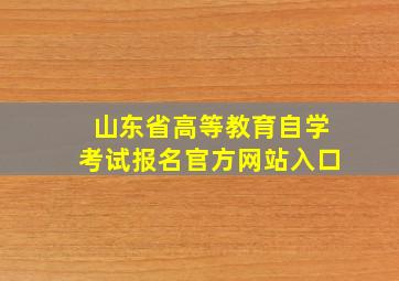 山东省高等教育自学考试报名官方网站入口