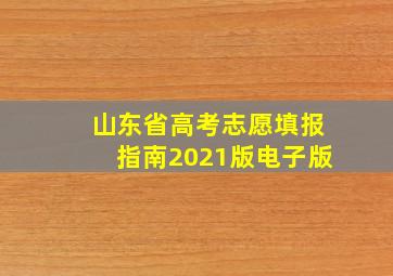 山东省高考志愿填报指南2021版电子版