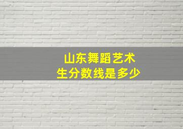 山东舞蹈艺术生分数线是多少