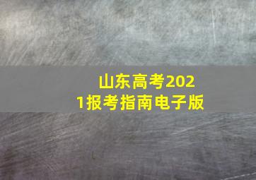 山东高考2021报考指南电子版