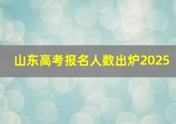 山东高考报名人数出炉2025