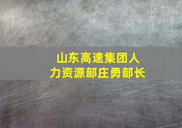 山东高速集团人力资源部庄勇部长