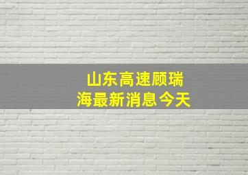 山东高速顾瑞海最新消息今天