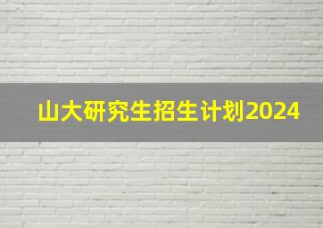 山大研究生招生计划2024