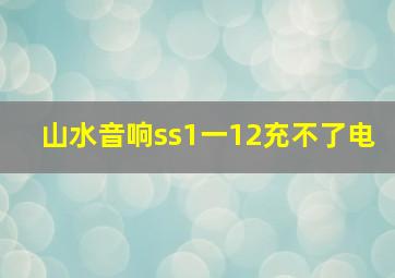 山水音响ss1一12充不了电