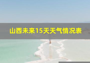 山西未来15天天气情况表