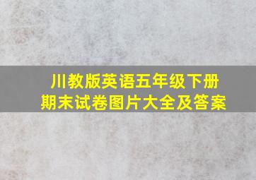 川教版英语五年级下册期末试卷图片大全及答案