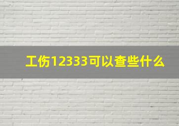 工伤12333可以查些什么