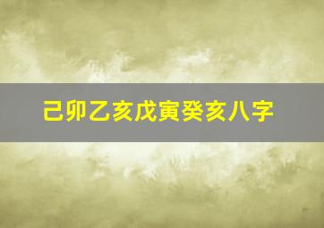 己卯乙亥戊寅癸亥八字