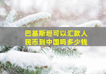 巴基斯坦可以汇款人民币到中国吗多少钱